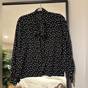 Zara blouse - black and white polka dot